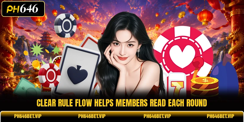 Clear rule flow helps members read each round