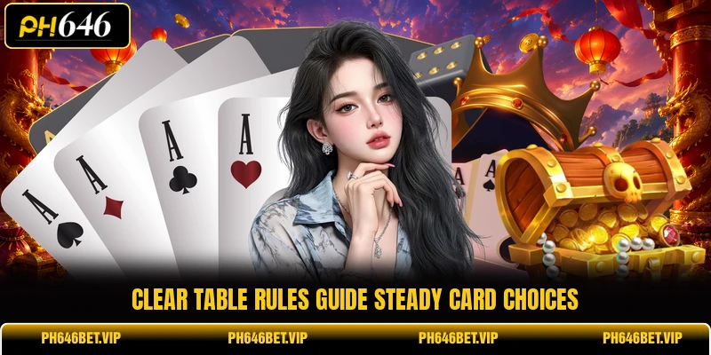 Clear table rules guide steady card choices