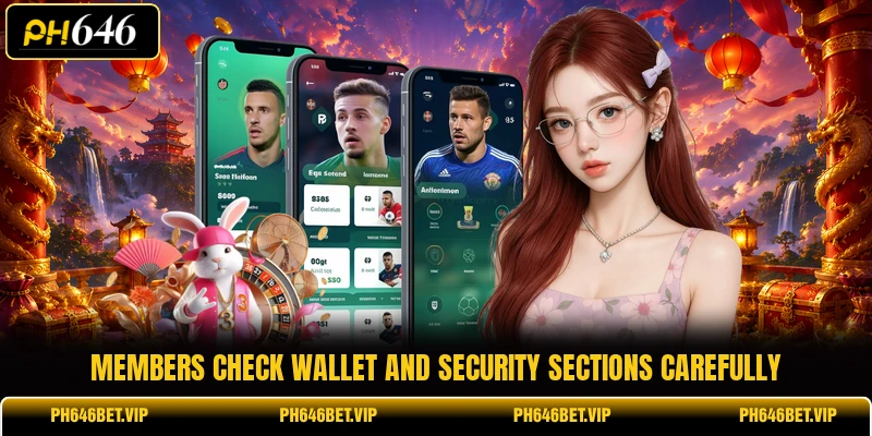 Members check wallet and security sections carefully