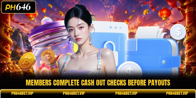 Members complete cash out checks before payouts