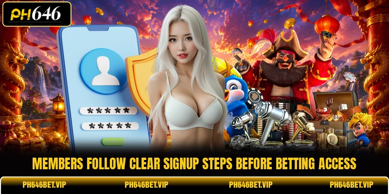 Members follow clear signup steps before betting access