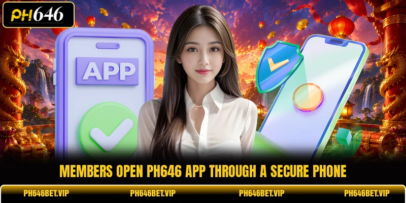 Members open PH646 app through a secure phone