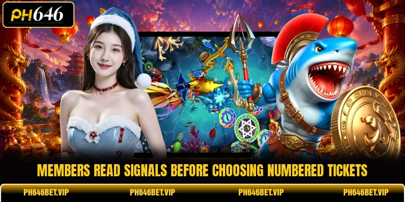 Members read signals before choosing numbered tickets