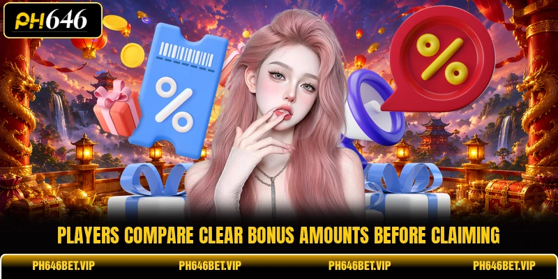 Players compare clear bonus amounts before claiming
