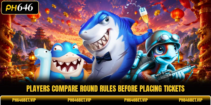Players compare round rules before placing tickets