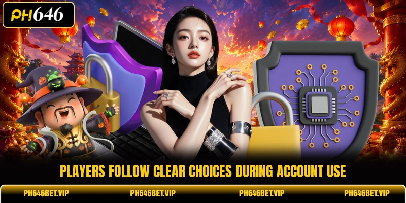 Players follow clear choices during account use