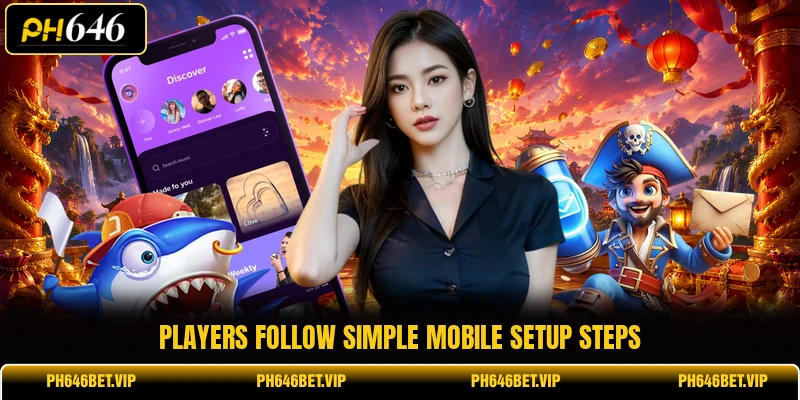 Players follow simple mobile setup steps
