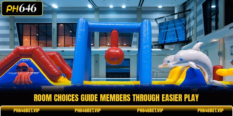 Room choices guide members through easier play