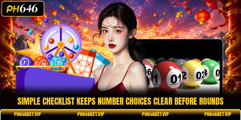 Simple checklist keeps number choices clear before rounds