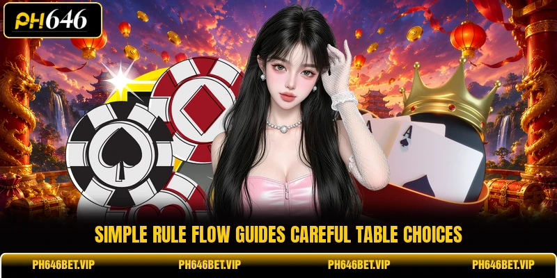 Simple rule flow guides careful table choices