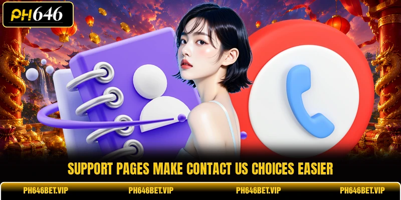 Support pages make contact us choices easier